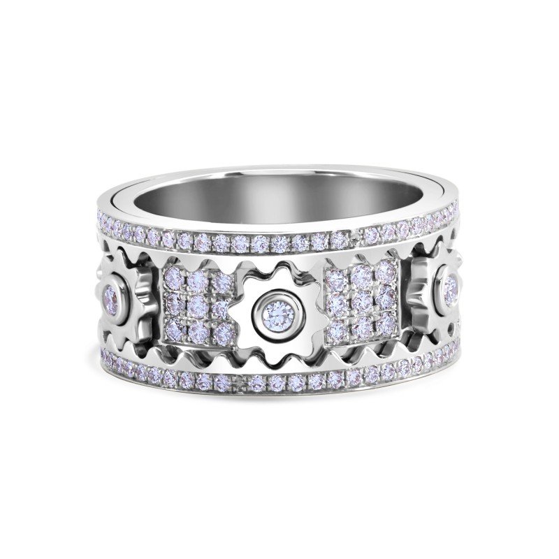 💎Sparkling Elegance: Diamond Crystal Gear Ring - HOT SALE!🔥