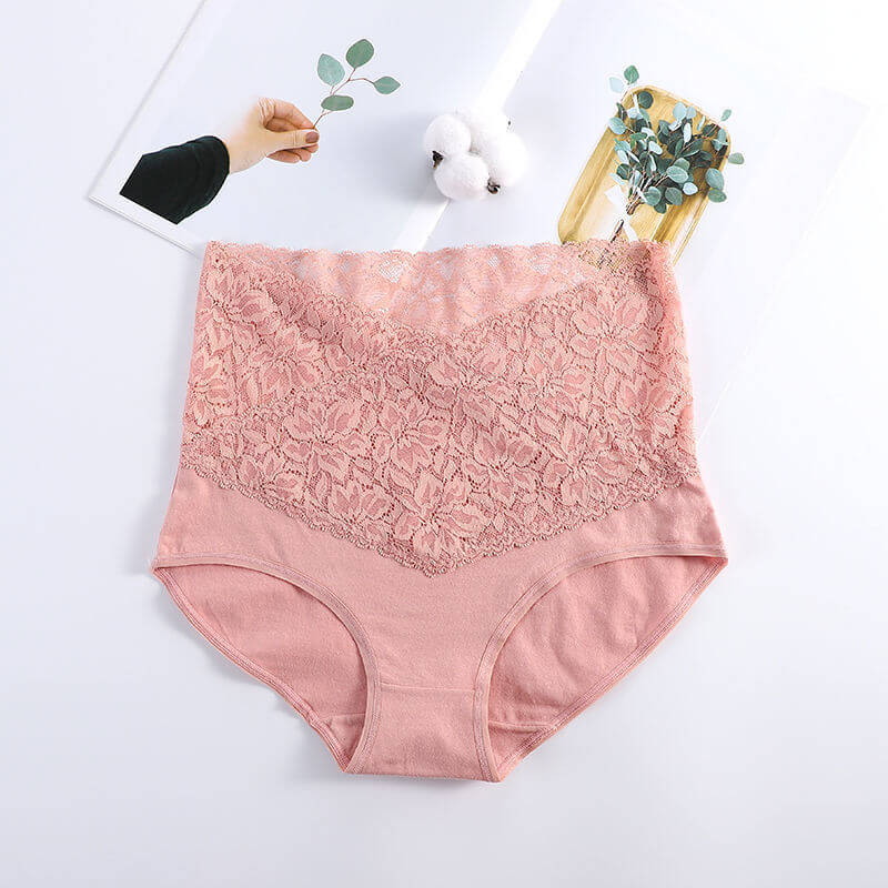 🌹Experience Comfort and Style: Women's High Waist Cotton Lace Panties