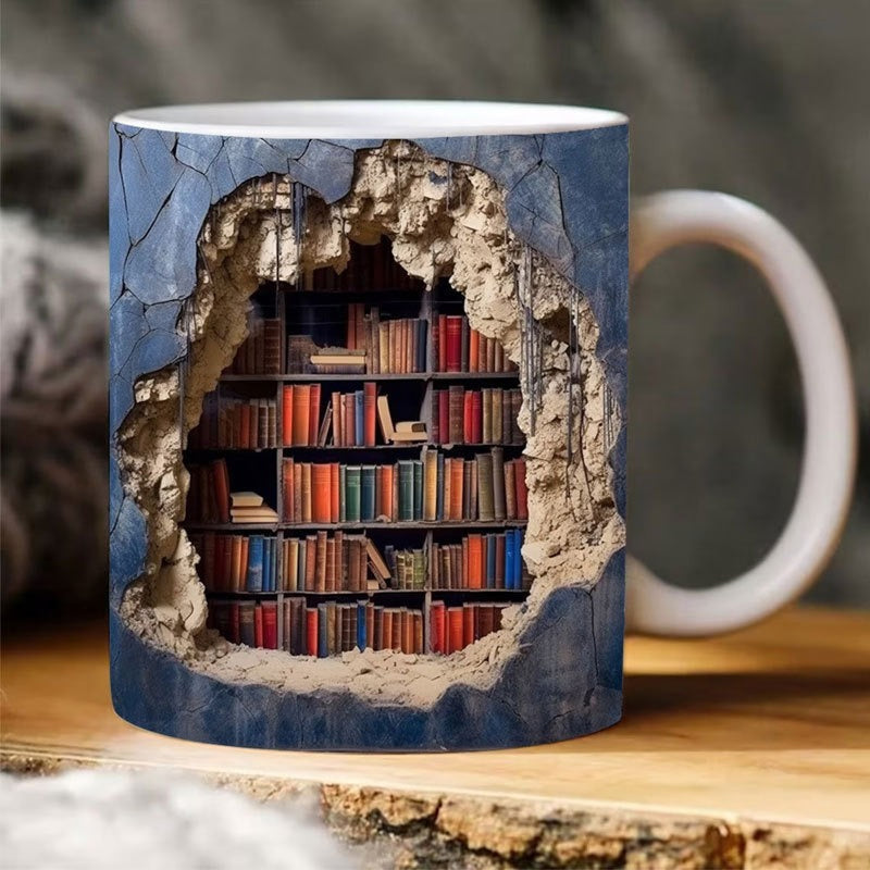 📚Elevate Your Drink Experience: 3D Bookshelf Cup