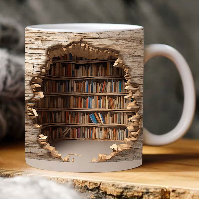 📚Elevate Your Drink Experience: 3D Bookshelf Cup