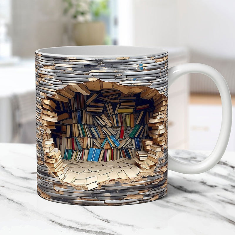 📚Elevate Your Drink Experience: 3D Bookshelf Cup