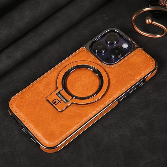 🔥Elevate Your Style: Luxury Leather Invisible Stand iPhone Case