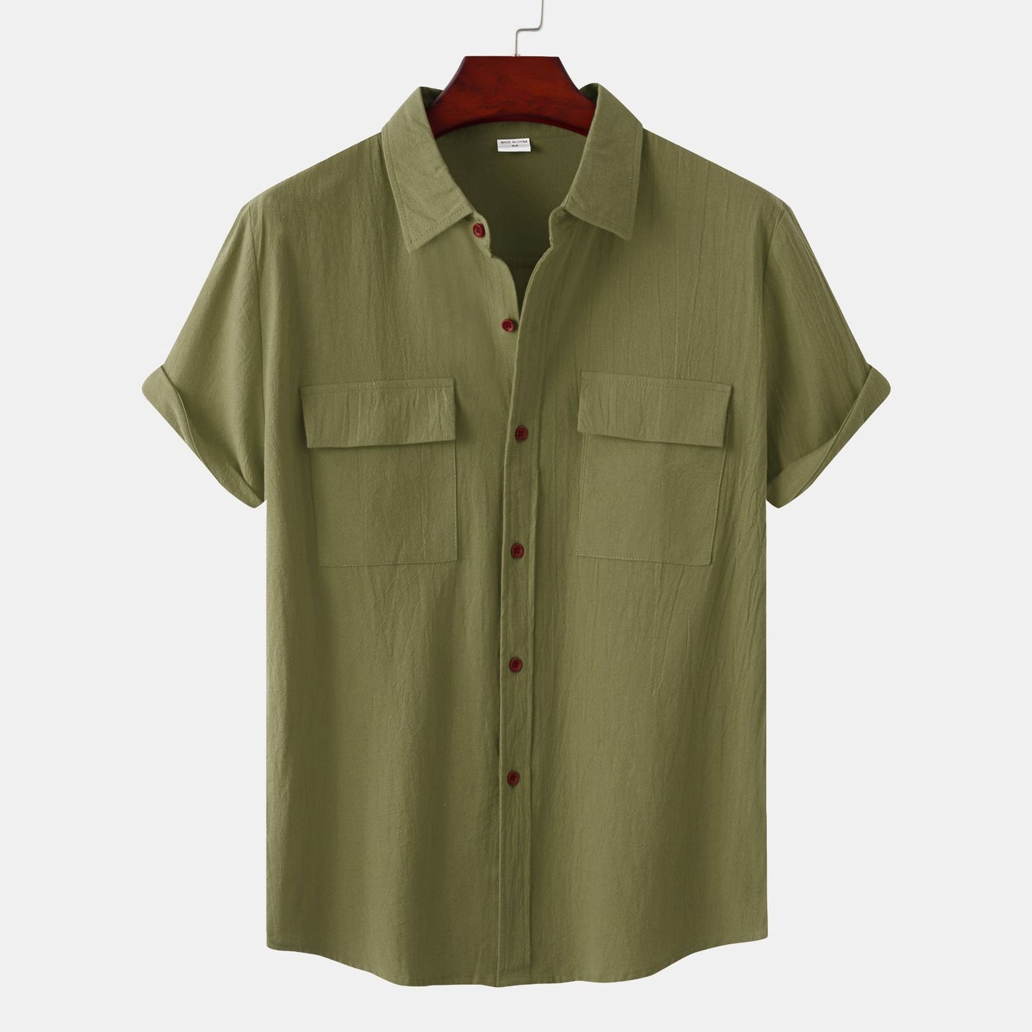 👔Effortless Style: Men's Solid Color Casual Cotton Linen Short Sleeve Shirt