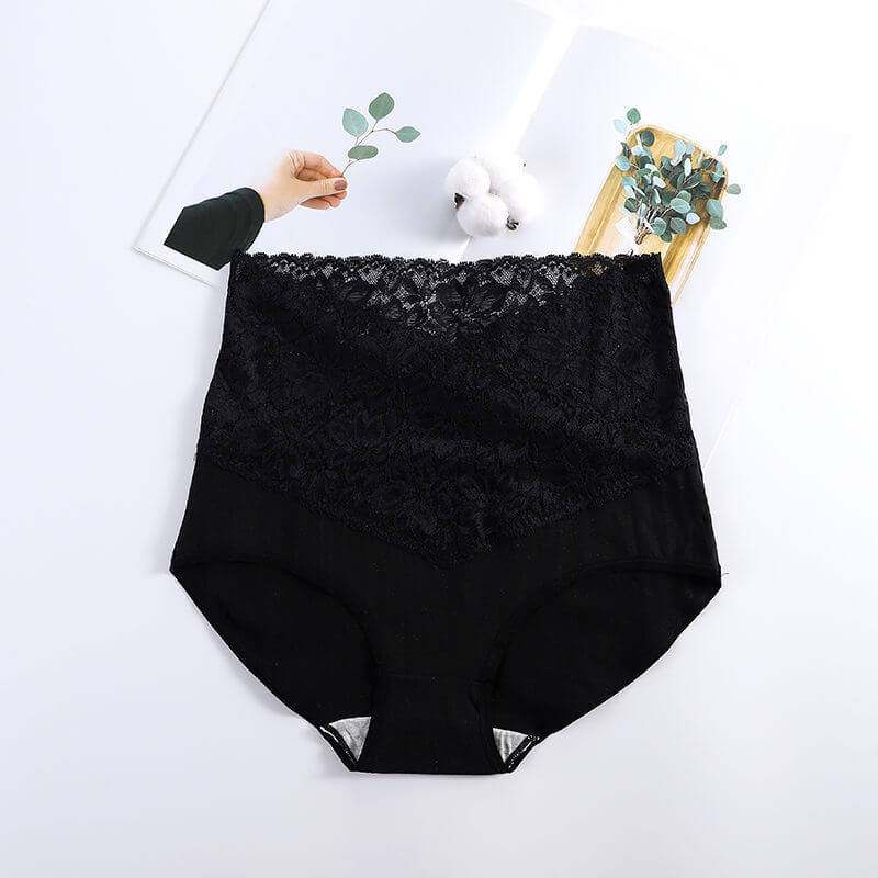 🌹Experience Comfort and Style: Women's High Waist Cotton Lace Panties