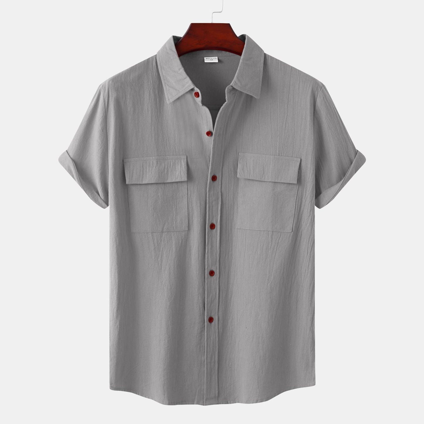 👔Effortless Style: Men's Solid Color Casual Cotton Linen Short Sleeve Shirt