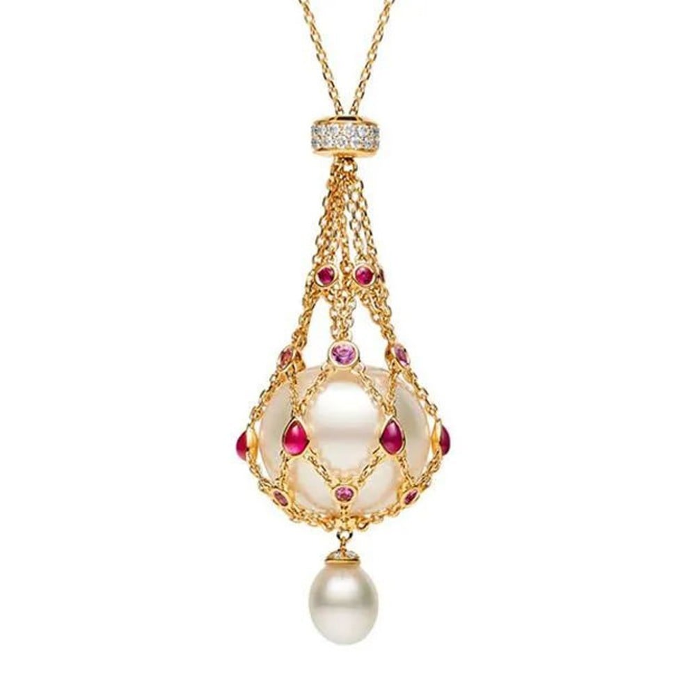 🌟Radiate Elegance: Pearl & Gemstone Lavalier Pendant - Elevate Your Style Now!💎