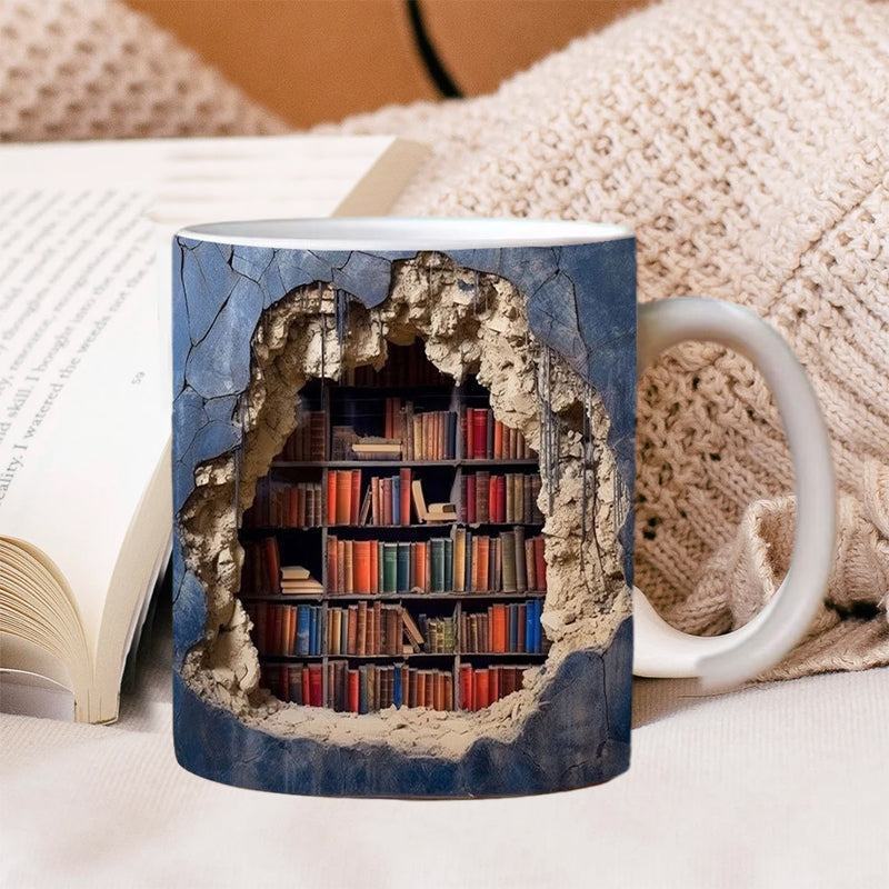 📚Elevate Your Drink Experience: 3D Bookshelf Cup