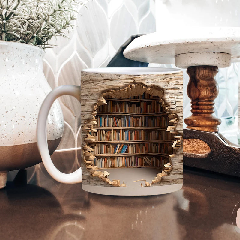 📚Elevate Your Drink Experience: 3D Bookshelf Cup