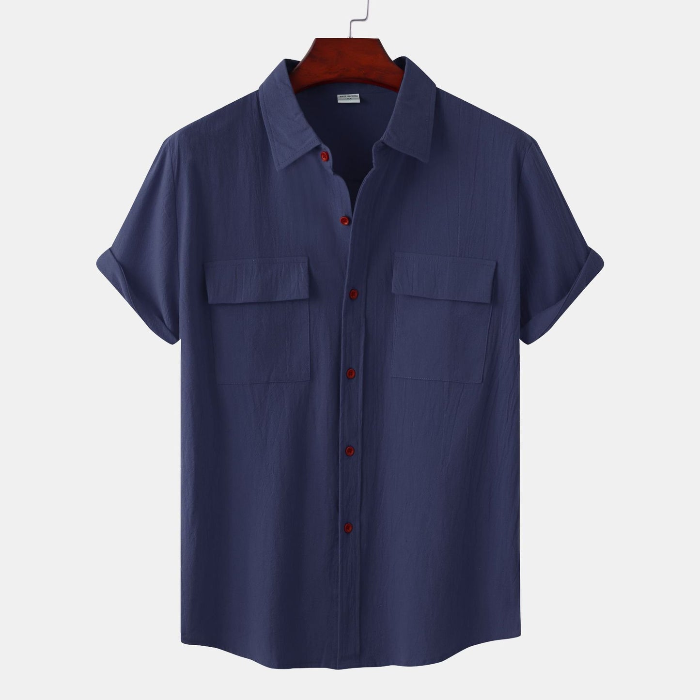 👔Effortless Style: Men's Solid Color Casual Cotton Linen Short Sleeve Shirt