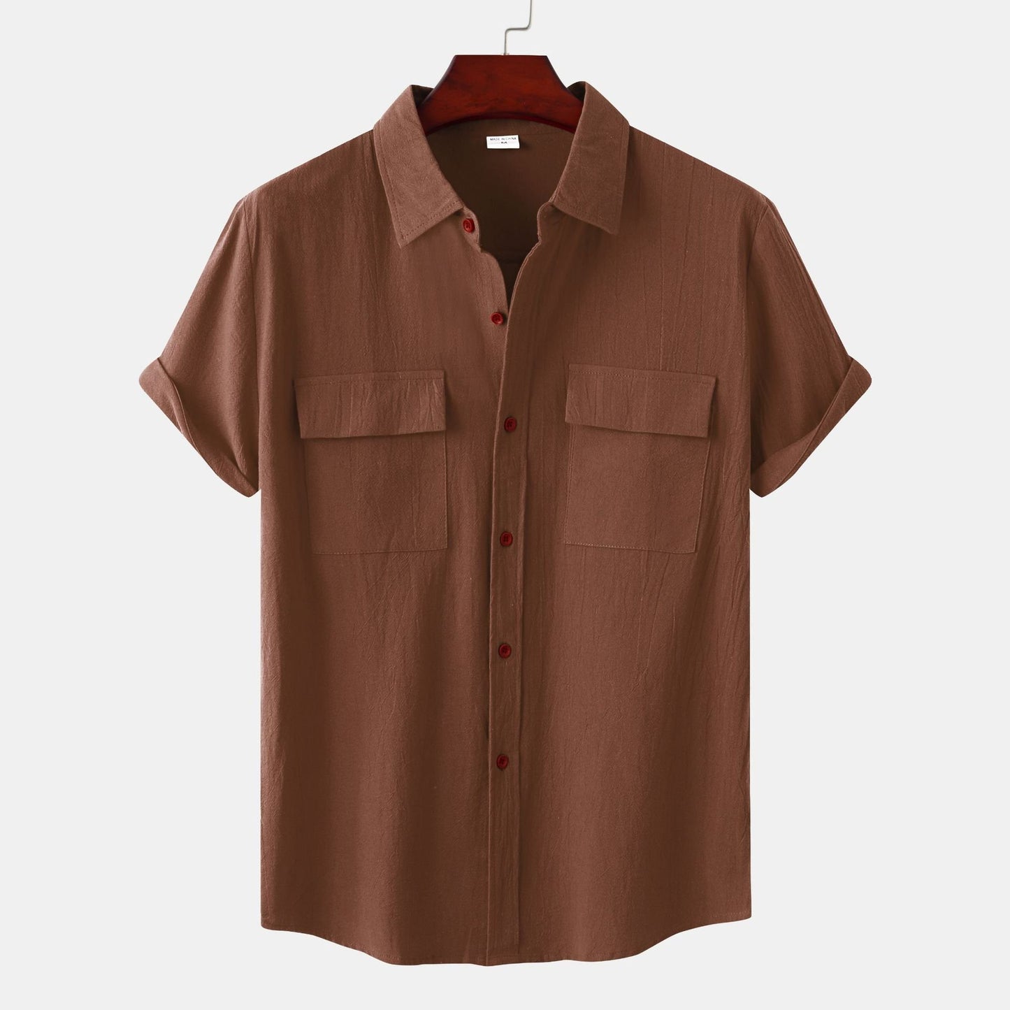 👔Effortless Style: Men's Solid Color Casual Cotton Linen Short Sleeve Shirt