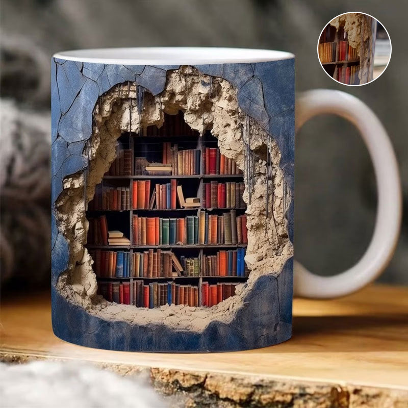 📚Elevate Your Drink Experience: 3D Bookshelf Cup