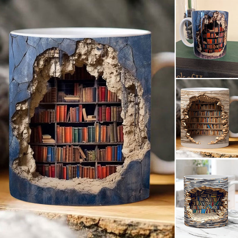 📚Elevate Your Drink Experience: 3D Bookshelf Cup