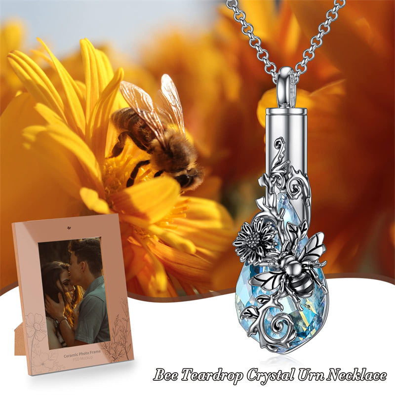 🌸Treasured Memories: Sterling Silver Flower Cremation Necklace for Ashes