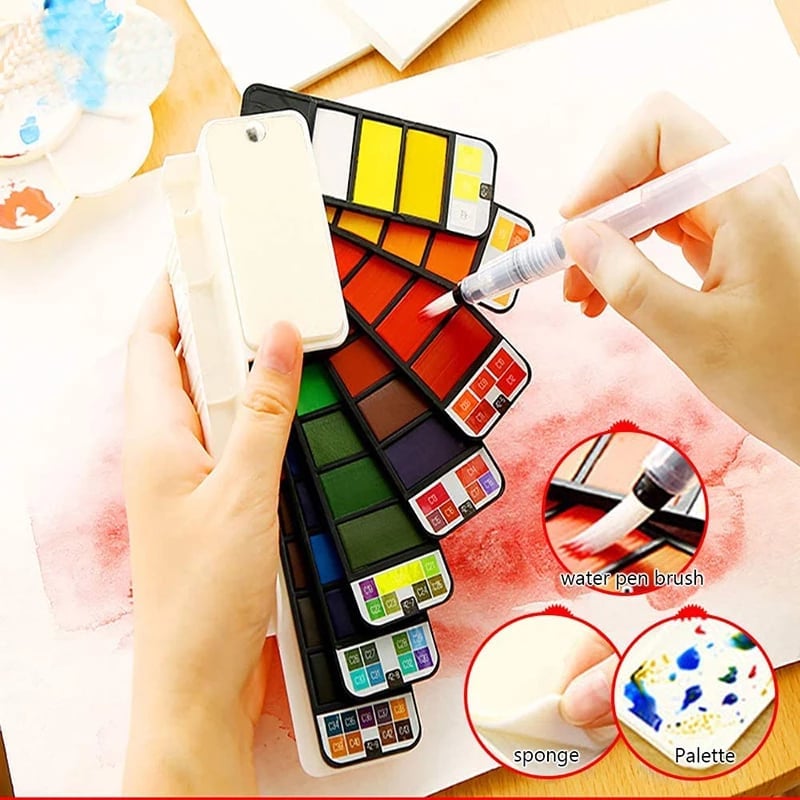 🎨On-the-Go Creativity: Handy Watercolor Travel Kit