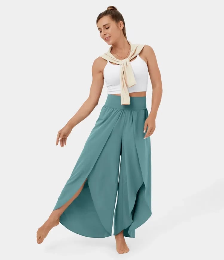 (🔥Last Day Promotion- SAVE 48% OFF) -High Waisted Split Wide Leg Quick Dry Casual Pants🎉