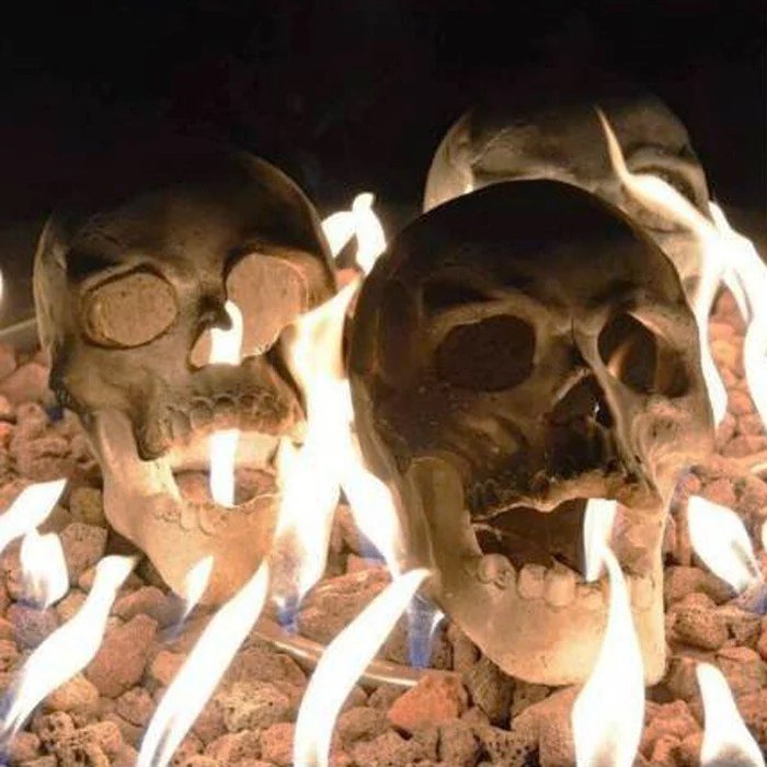 💀Halloween Sale - Terrifying Human Skull Fire Pit