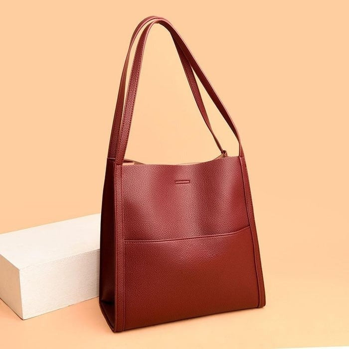 Sale: 49% Off⏰Timeless Elegance with the Solid Color Genuine Leather Shoulder Bag