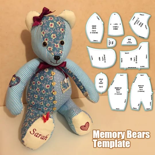 Memory Bear Template Ruler Set(10 PCS) - With Instructions