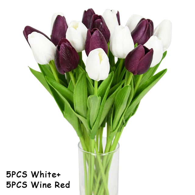 🌷Bring Nature Indoors: Set of 10 Exquisite Artificial Latex Tulips