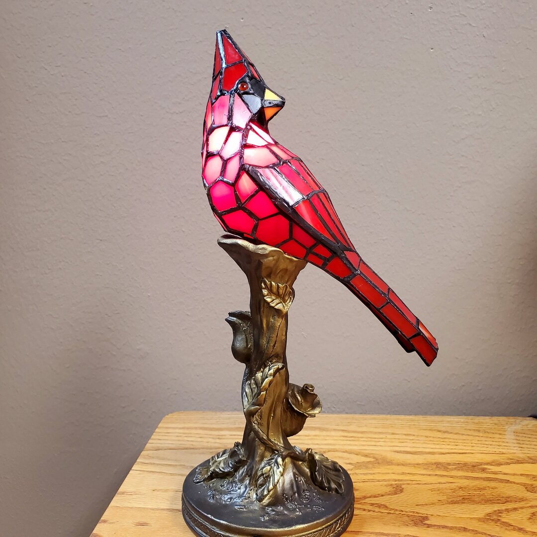 Handcrafted Cardinal Bird Lighted Art Novelty Lamp - Illuminate Your Home with Elegance!