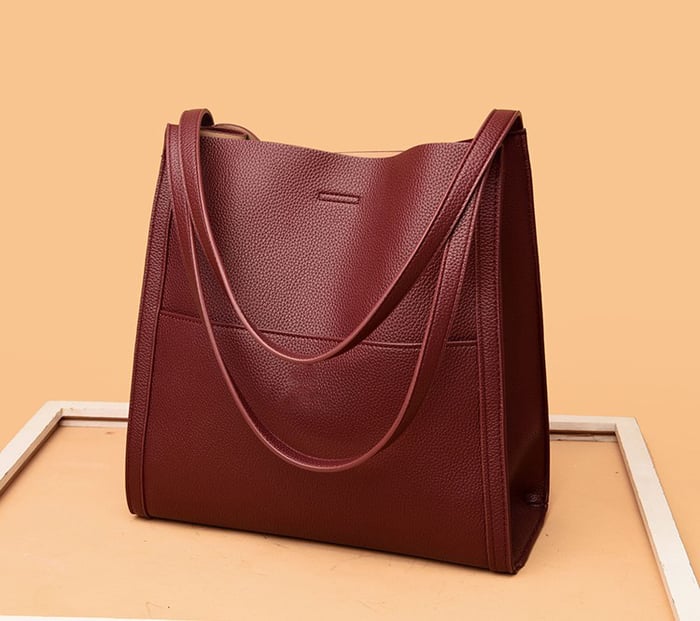 Sale: 49% Off⏰Timeless Elegance with the Solid Color Genuine Leather Shoulder Bag