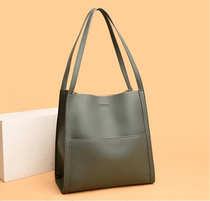 Sale: 49% Off⏰Timeless Elegance with the Solid Color Genuine Leather Shoulder Bag