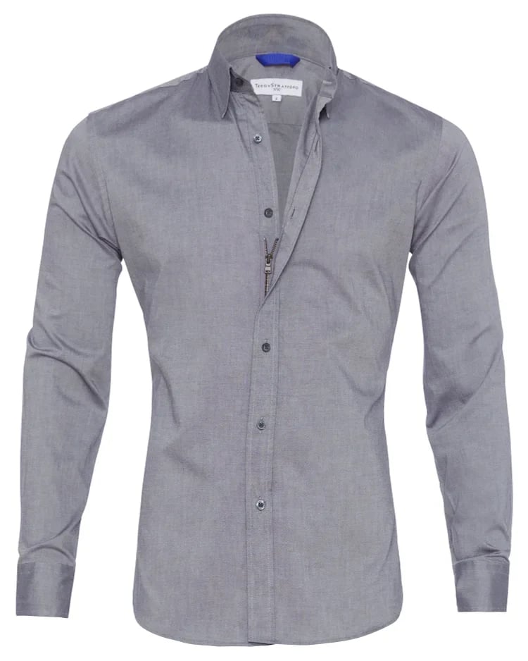 👔 Oxford Stretch Zip Shirt - Buy 2 and Enjoy Free Shipping! 👍