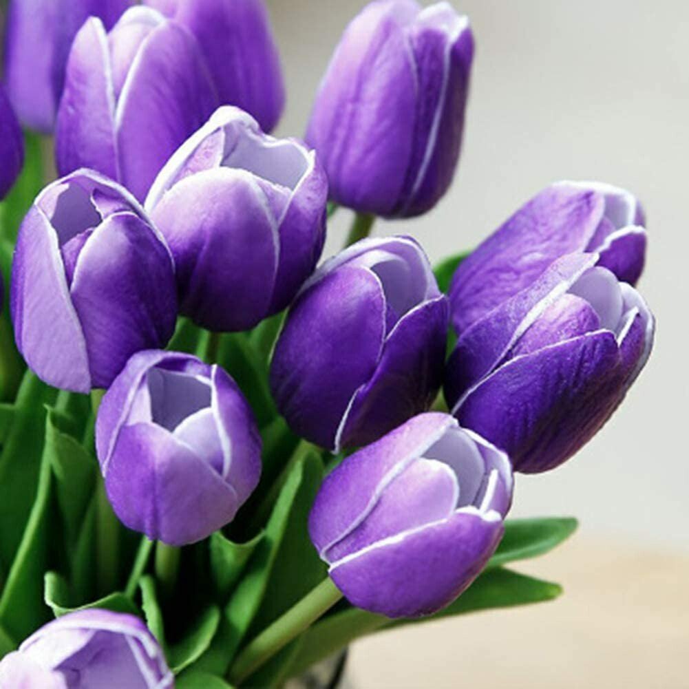 🌷Bring Nature Indoors: Set of 10 Exquisite Artificial Latex Tulips