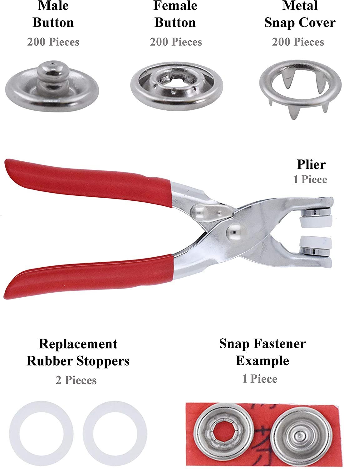 Secure and Stylish: Metal Snap Buttons with Fastener Pliers Press Tool Kit