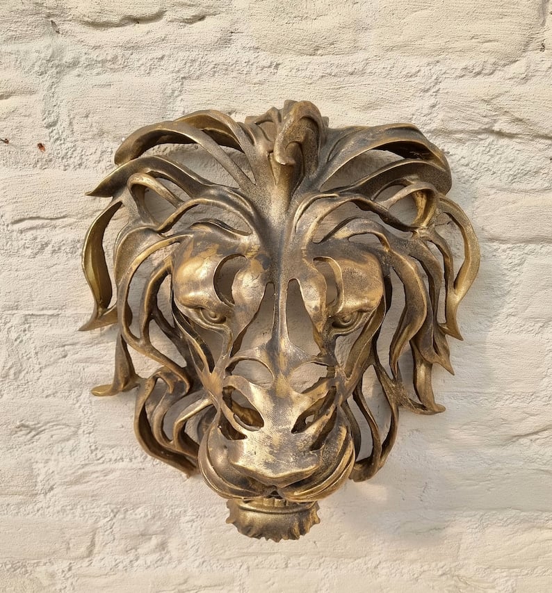 Discover the Extraordinary: Large Lion Head Wall Mounted Art Sculpture - Perfect Gift