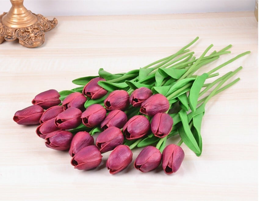 🌷Bring Nature Indoors: Set of 10 Exquisite Artificial Latex Tulips