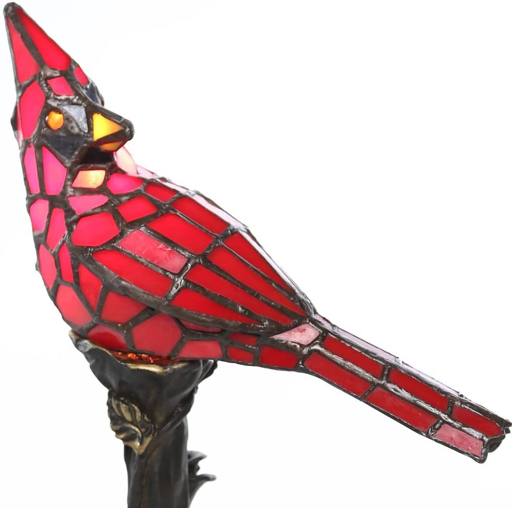 Handcrafted Cardinal Bird Lighted Art Novelty Lamp - Illuminate Your Home with Elegance!