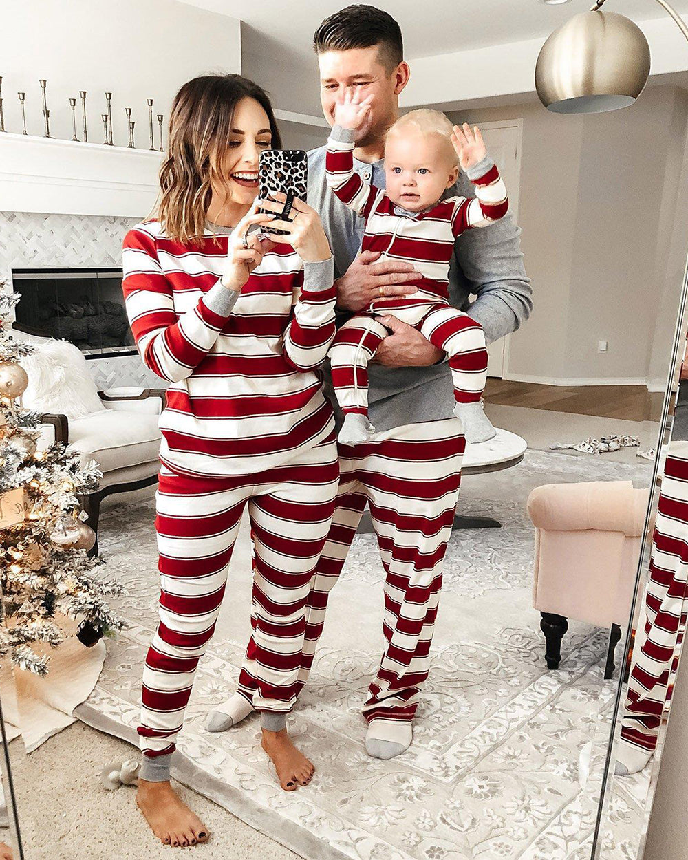 🎁🎅 Start the Festive Season Early with our Christmas Red Striped Family Pajamas - 50% Off Pre-Sale! 🎄🎁