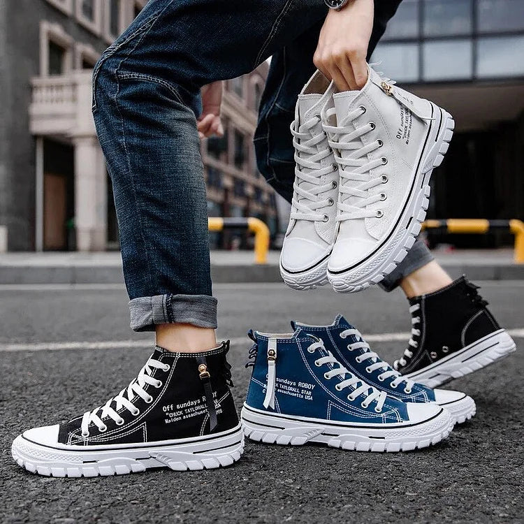 🔥Elevate Your Style with our Men's High Top Street Personality Canvas Shoes!🔥