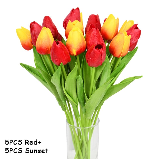 🌷Bring Nature Indoors: Set of 10 Exquisite Artificial Latex Tulips