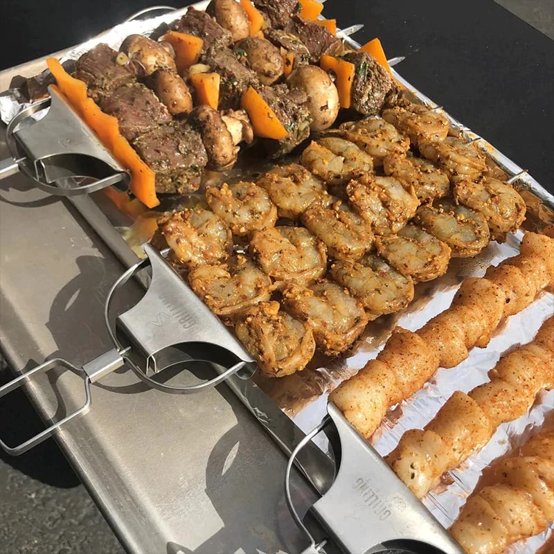 🔥Grill like a Pro with our 3-Way Grill Skewers - GrillSavant!🔥