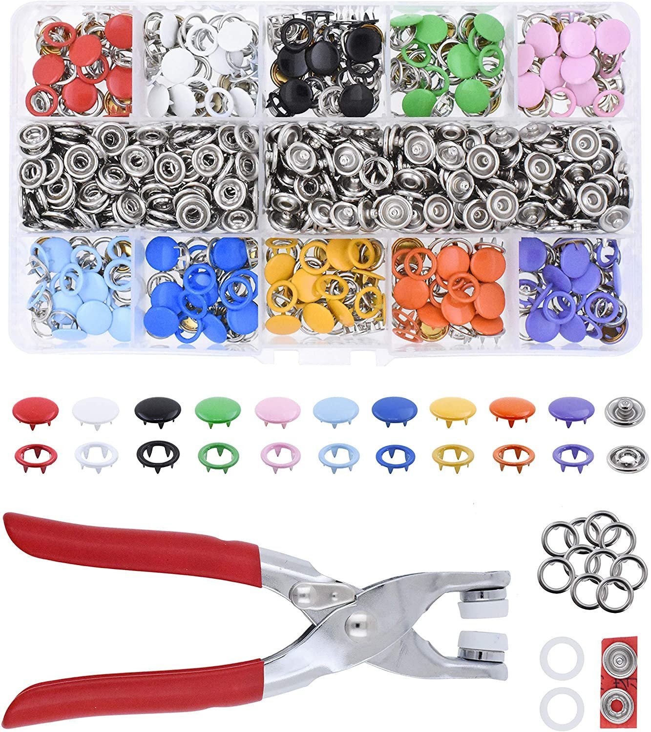 Secure and Stylish: Metal Snap Buttons with Fastener Pliers Press Tool Kit