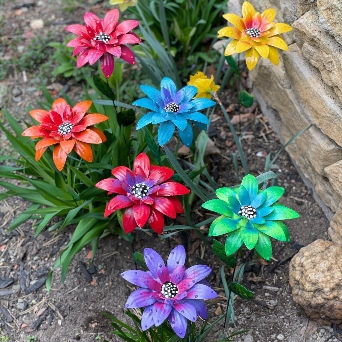 🔥autumn  HOT SALE - 49% OFF🔥Metal Flowers Garden Stakes