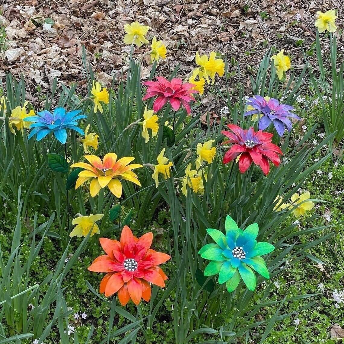 🔥autumn  HOT SALE - 49% OFF🔥Metal Flowers Garden Stakes