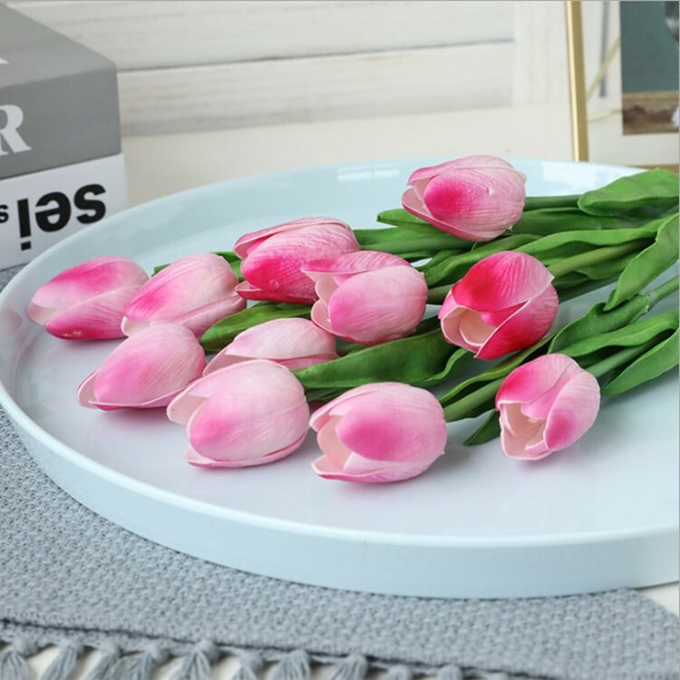 🌷Bring Nature Indoors: Set of 10 Exquisite Artificial Latex Tulips