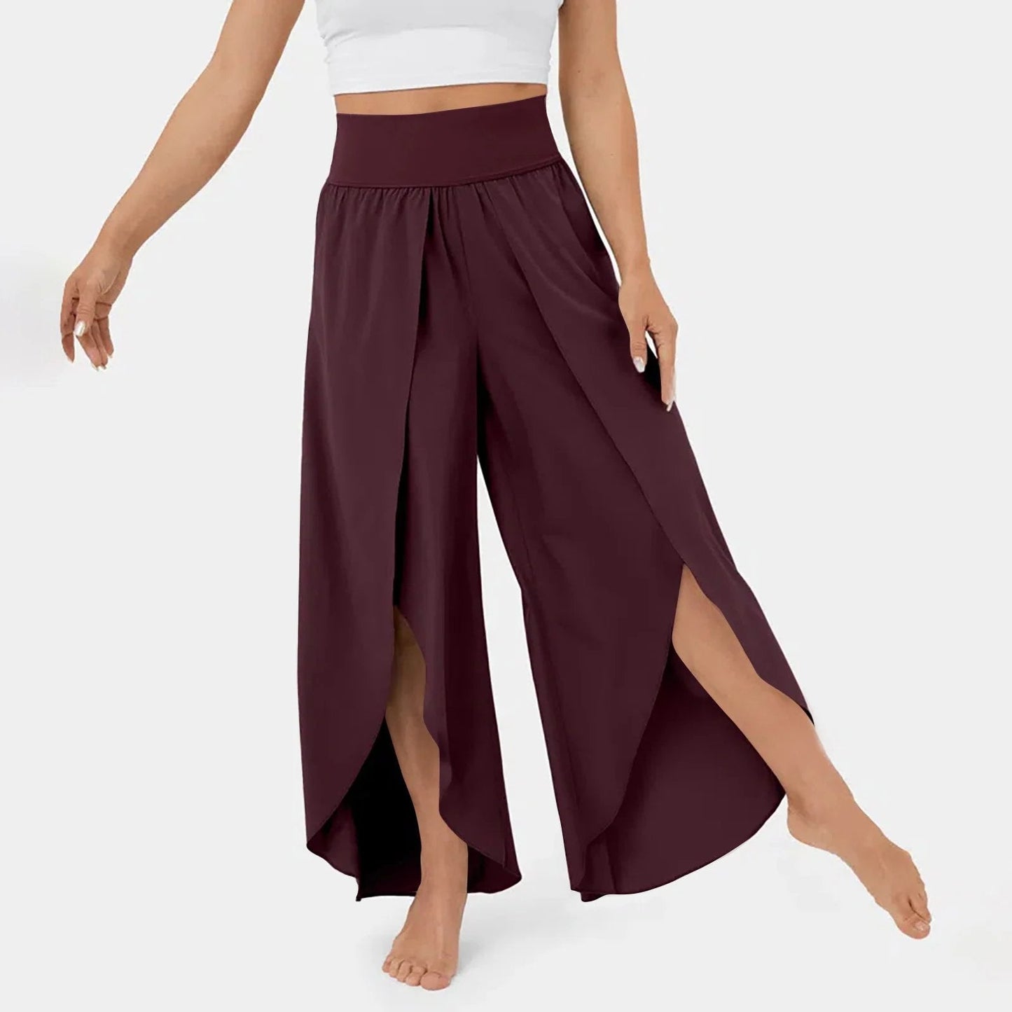 (🔥Last Day Promotion- SAVE 48% OFF) -High Waisted Split Wide Leg Quick Dry Casual Pants🎉