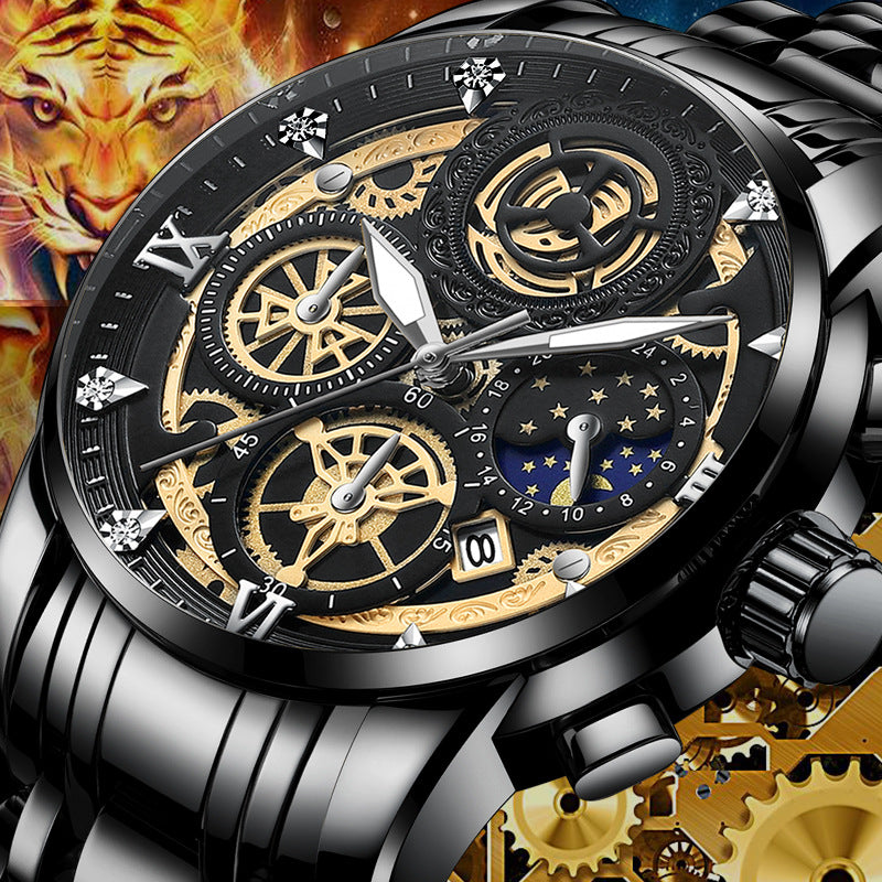 2023 New Sun Moon Star Men's Watch