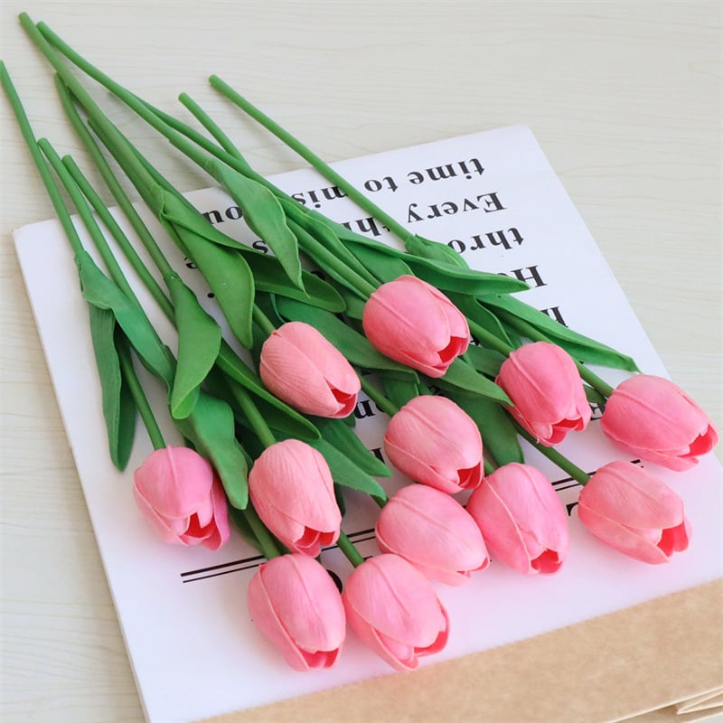 🌷Bring Nature Indoors: Set of 10 Exquisite Artificial Latex Tulips