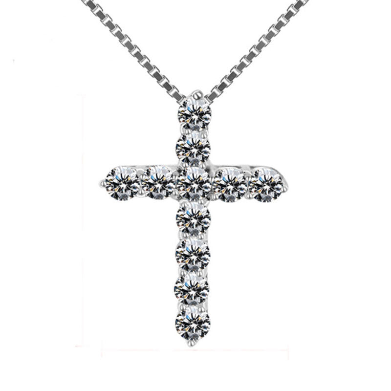 Sterling Silver Fashion Cross pendant Necklace