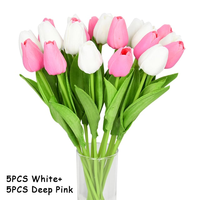 🌷Bring Nature Indoors: Set of 10 Exquisite Artificial Latex Tulips