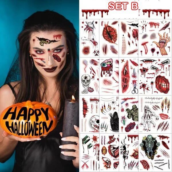 Halloween prank makeup temporary tattoo