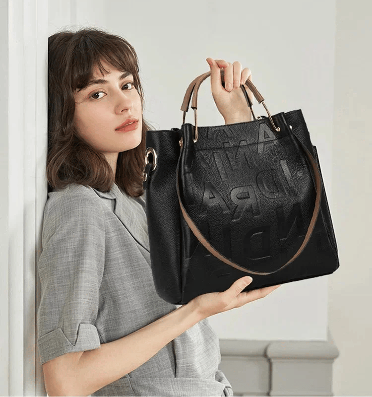 👜 Introducing Our New Arrival: Large Capacity Soft Leather Embossed Shoulder Bag! 👜