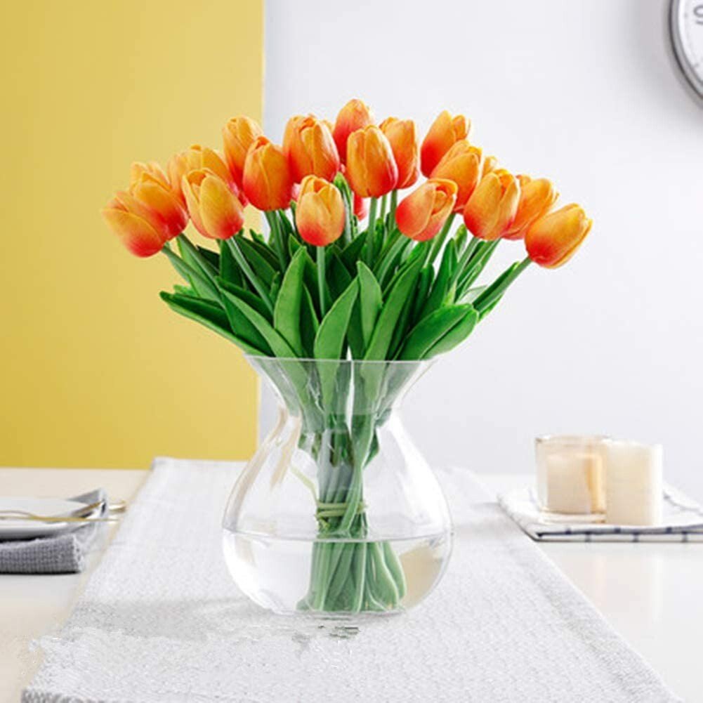 🌷Bring Nature Indoors: Set of 10 Exquisite Artificial Latex Tulips