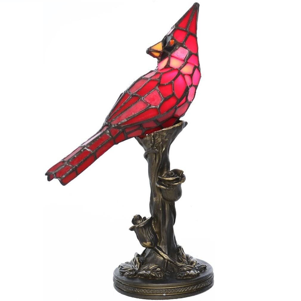 Handcrafted Cardinal Bird Lighted Art Novelty Lamp - Illuminate Your Home with Elegance!