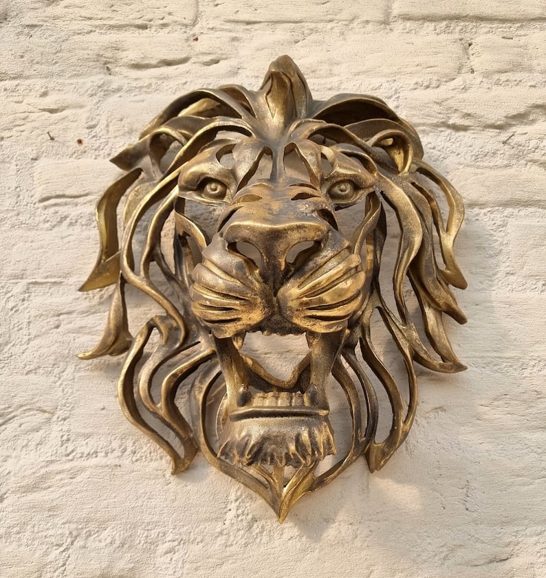 Discover the Extraordinary: Large Lion Head Wall Mounted Art Sculpture - Perfect Gift